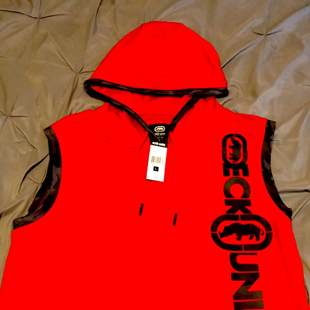 Ecko unltd red sleeveless hoodie